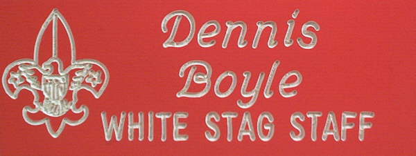White Stag Staff Name Plate, 1998.